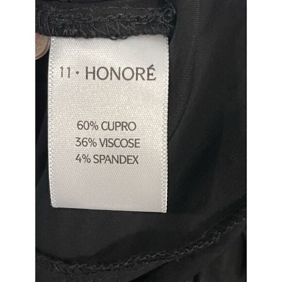 Honore Wren Sz 20 Black Jumpsuit Wide Leg Long‎ Sleeve Zippper Front - Picture 10 of 13